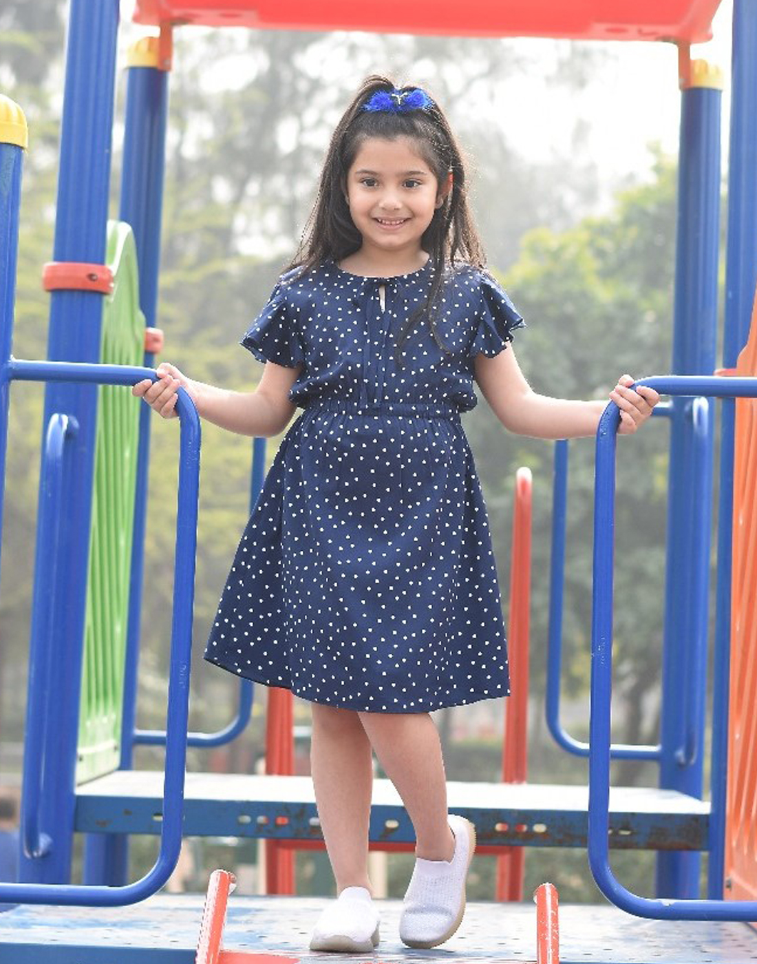 navy spotty dress