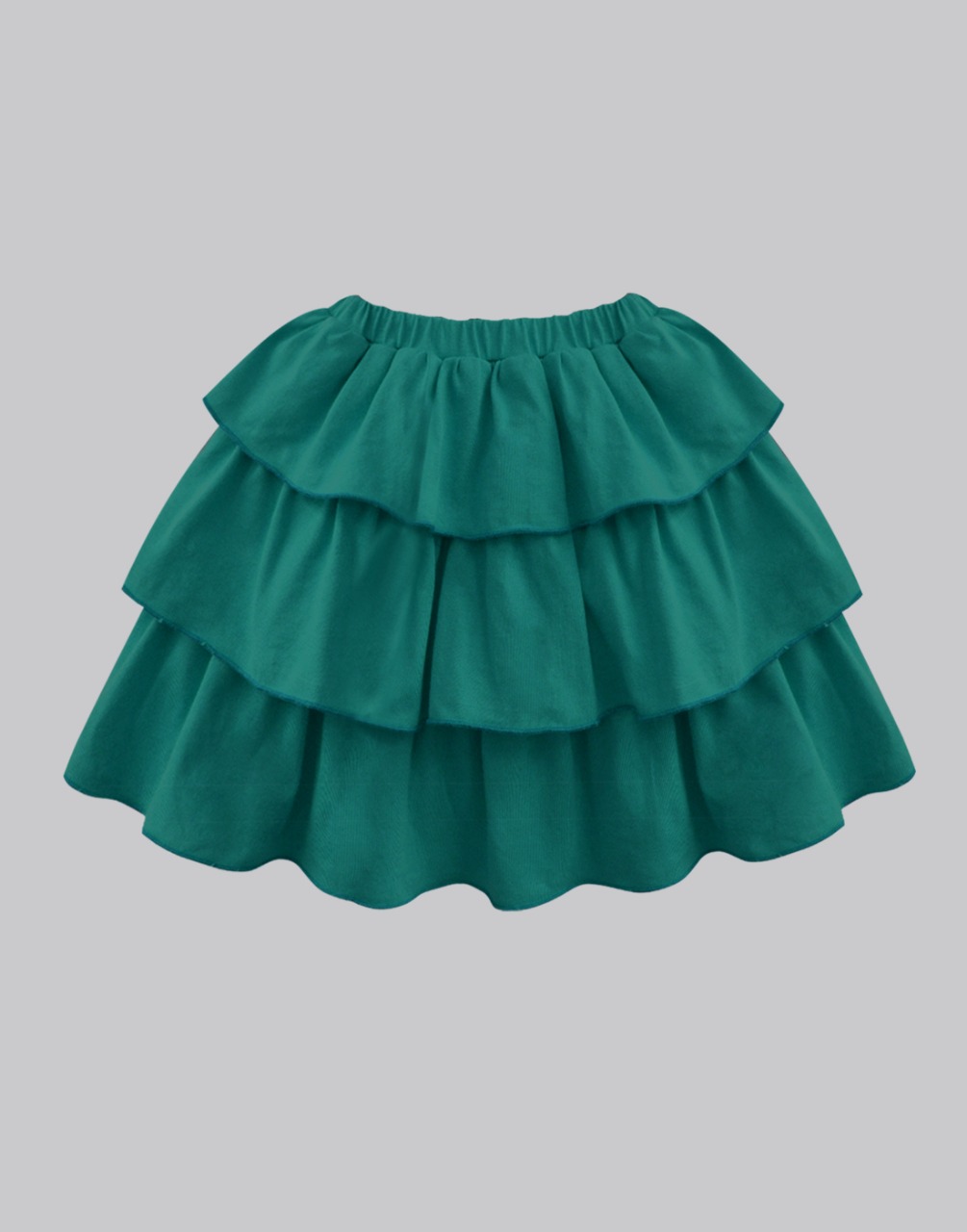 Bottle Green Jersey Tiered Skirt - A.T.U.N.