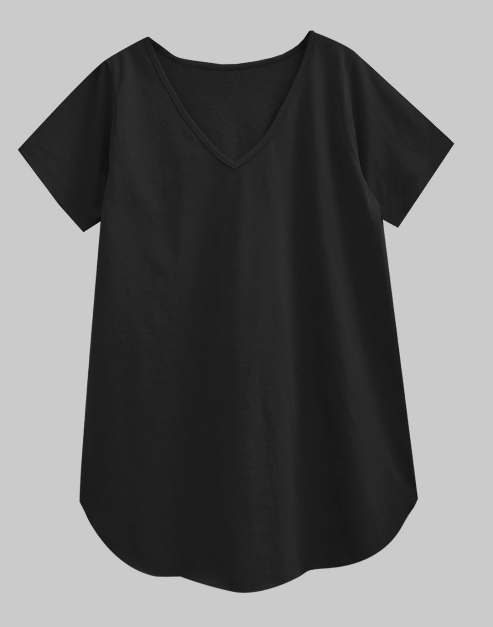 Black Jersey V-Neck Women's T-shirt - A.T.U.N.