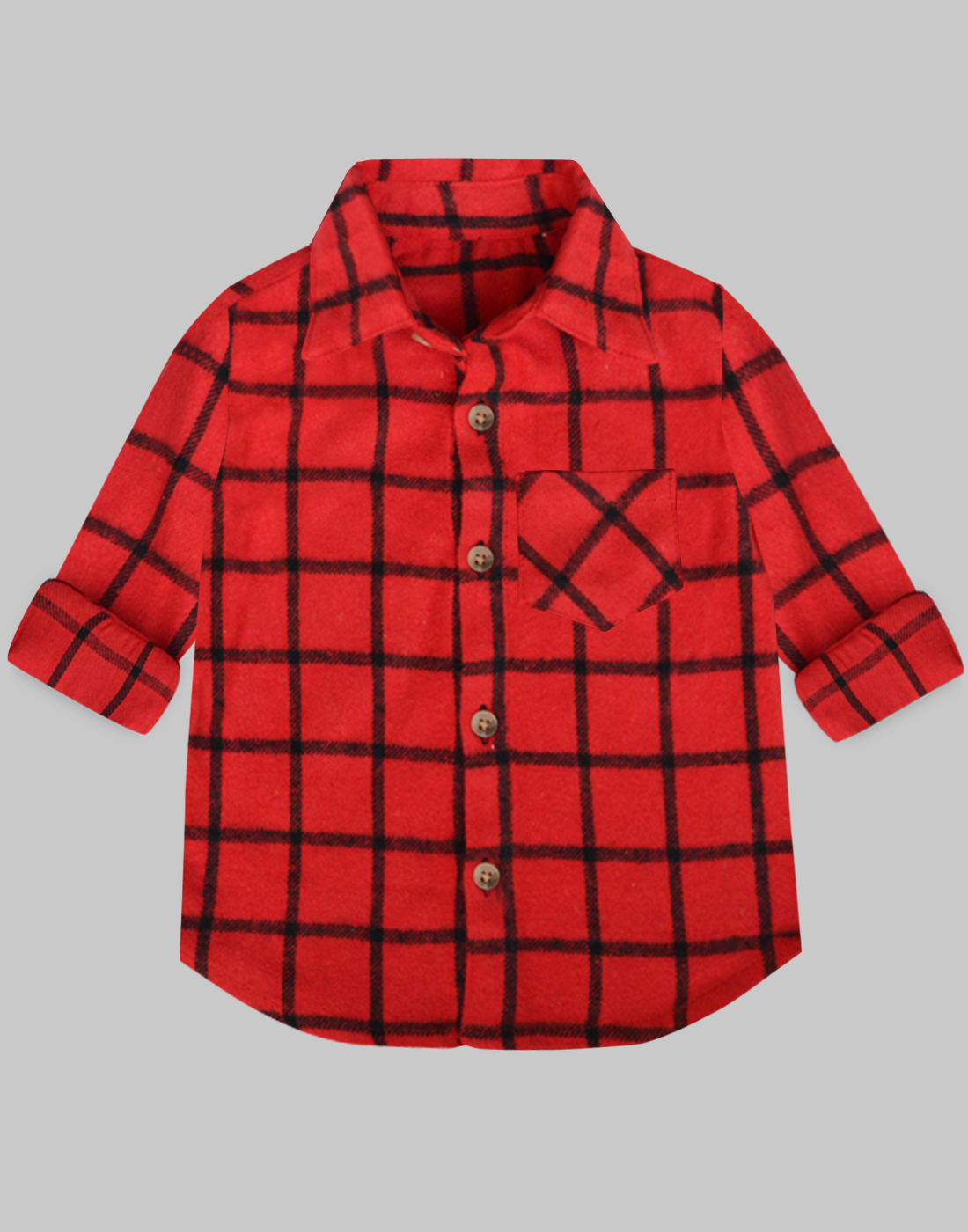 Red Graphic Brushed Flannel Boy's Shirt - A.T.U.N.