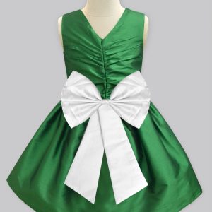 green and ivory dress