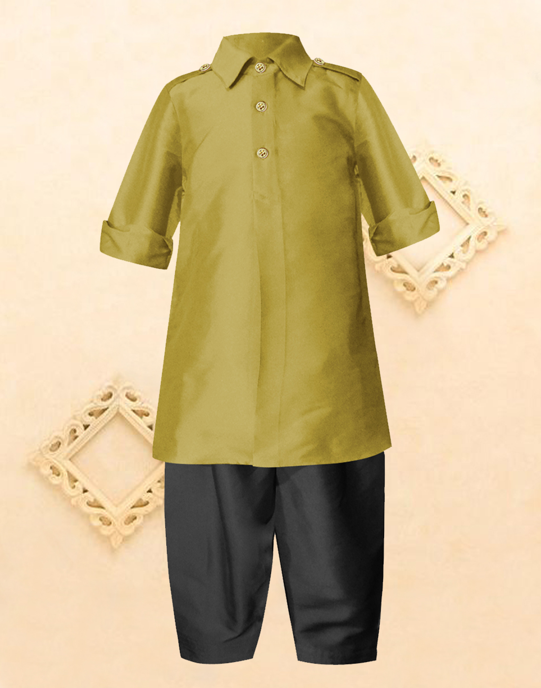 Golden best sale pathani suit