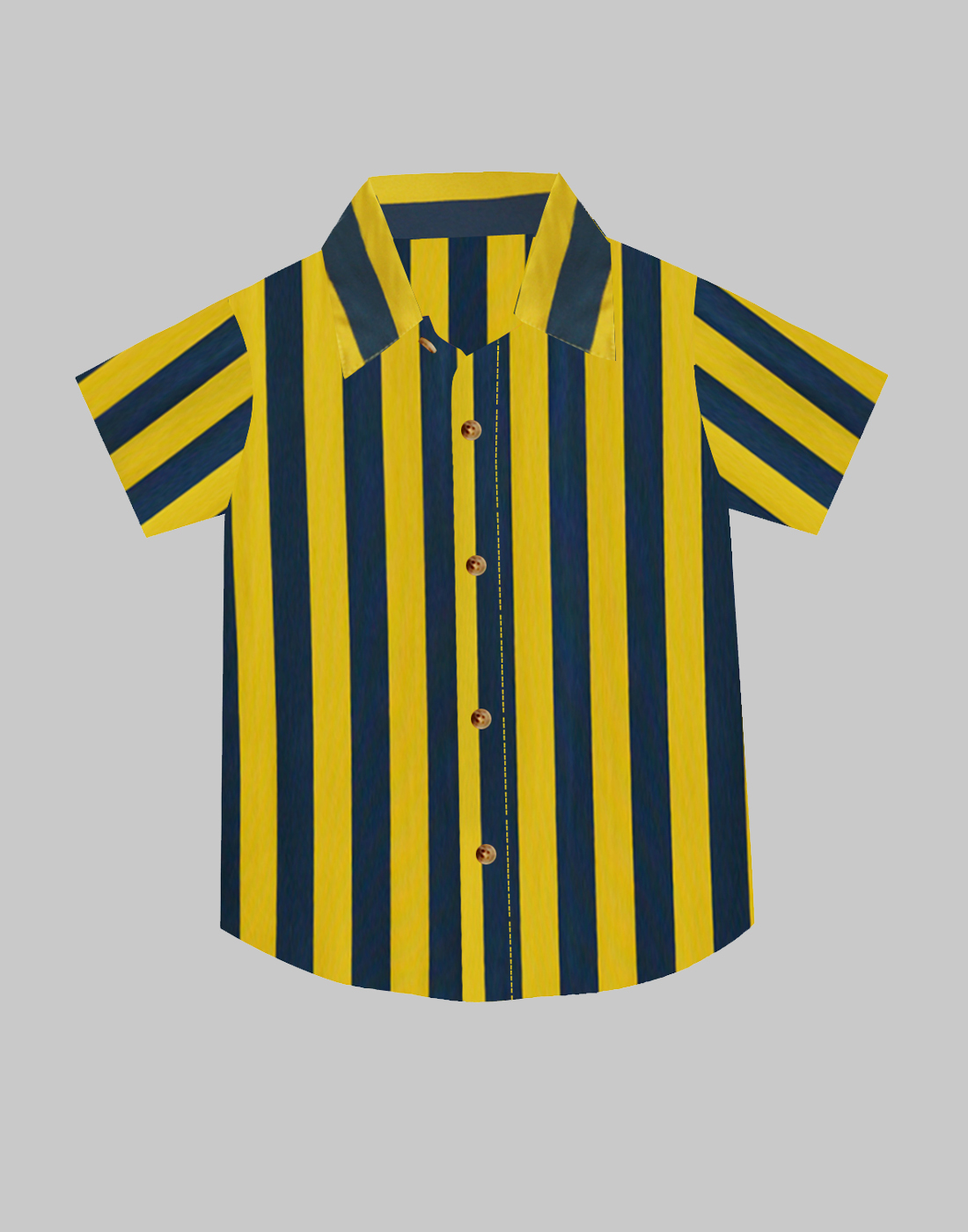 men's navy and mustard shirt