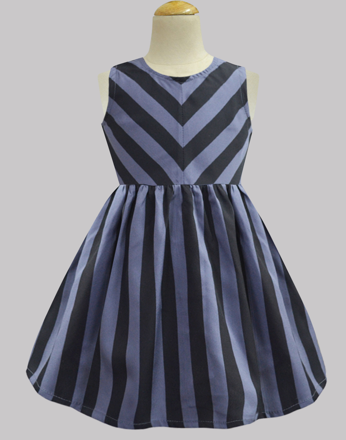 Junior Gaultier Girls Striped Blue & White Dress with Dotted Tulle Ski –  Petit New York