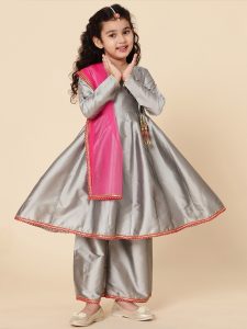 anarkali set in grey