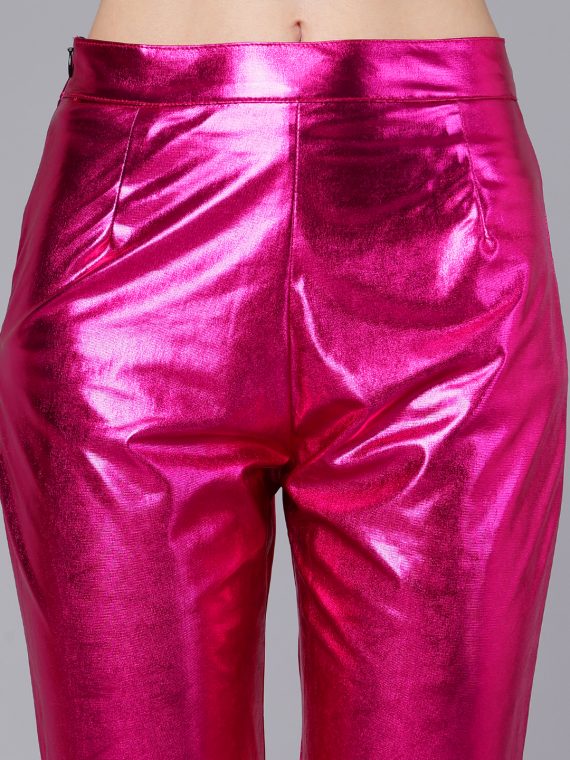 Silver Metallic Leather Pants | Shiny Clothing Pants Capris - Y2k Pu  Leather Trouser - Aliexpress