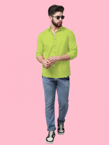 Green Solid Shirt for men