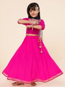 Hot Pink Rashida Embroidered Lehenga