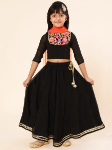 Black Embroidered Lehenga