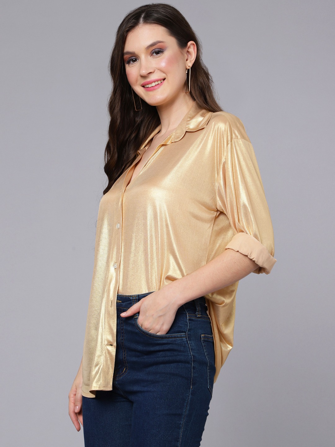Gold Metallic Shirt for Women - A.T.U.N. | Shirts for Women
